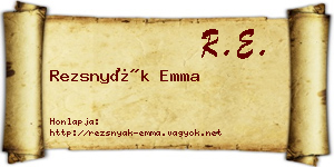 Rezsnyák Emma névjegykártya