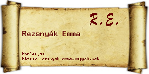 Rezsnyák Emma névjegykártya